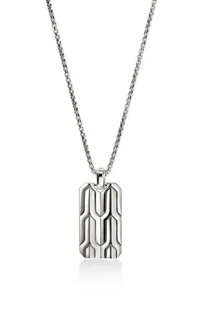 John Hardy Icon 50 Silver Tag Pendant Necklace