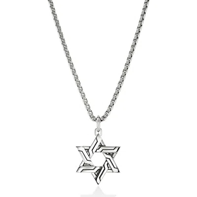 John Hardy Icon 50 Star Of David Pendant Necklace In Silver