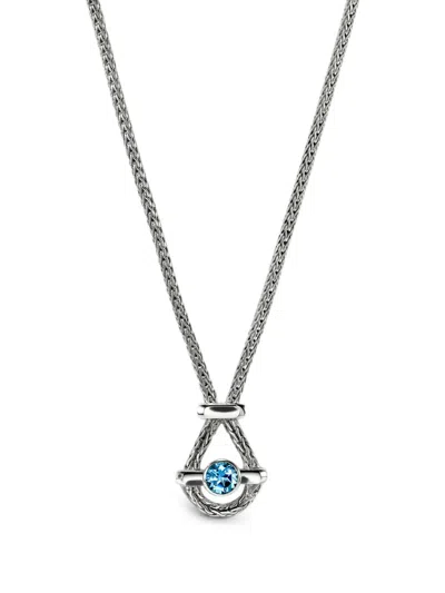 John Hardy Icon Blue Topaz Necklace In Metallic