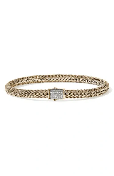 John Hardy Icon Bracelet, Pavé Diamond, 5mm In Gold
