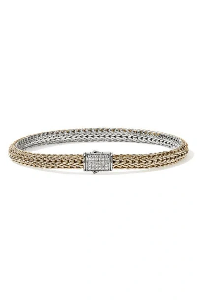 John Hardy Icon Bracelet, Pavé Diamond, 5mm In Gold