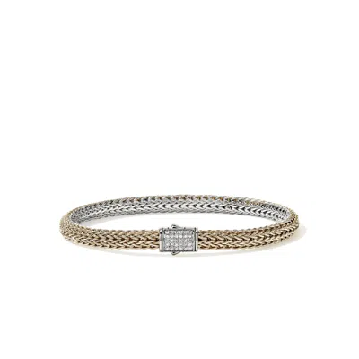 John Hardy Icon Bracelet, Reversible, Gold, Sterling Silver, Diamonds, 5mm