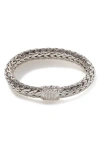 John Hardy Icon Bracelet Silver Diamonds 10.5mm In Metallic