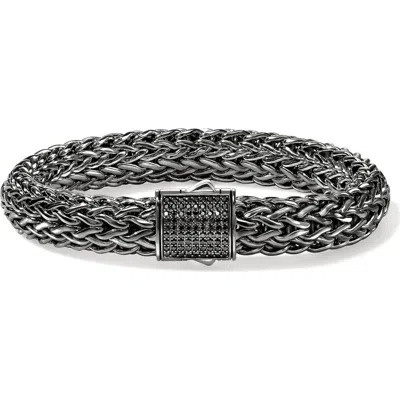 John Hardy Icon Bracelet, Sterling Silver, Pavé, 10.5mm In Metallic