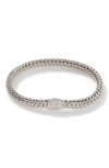 John Hardy Icon Bracelet, Sterling Silver, Pavé, 6.5mm In Metallic