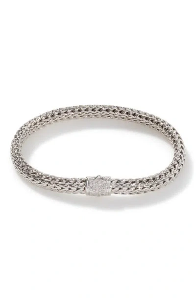 John Hardy Icon Bracelet, Sterling Silver, Pavé, 6.5mm