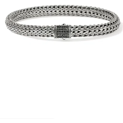 John Hardy Icon Bracelet, Sterling Silver, Pavé, 6.5mm In Metallic