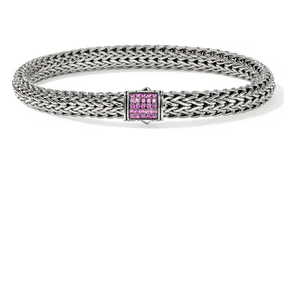John Hardy Icon Bracelet, Sterling Silver, Pavé, 6.5mm In Neutral