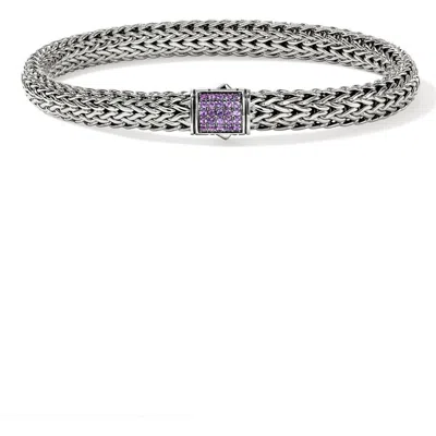 John Hardy Icon Bracelet, Sterling Silver, Pavé, 6.5mm In Neutral