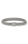 John Hardy Icon Bracelet, Sterling Silver, Pavé Diamond, 7.5mm In Gray