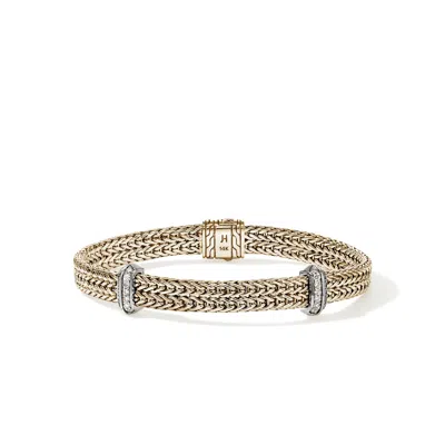 John Hardy Icon Link Bracelet, Gold, Diamonds, 6mm