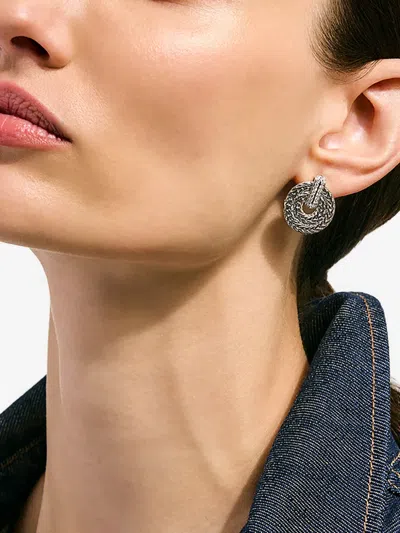 John Hardy Icon Link Diamond Earrings In Metallic