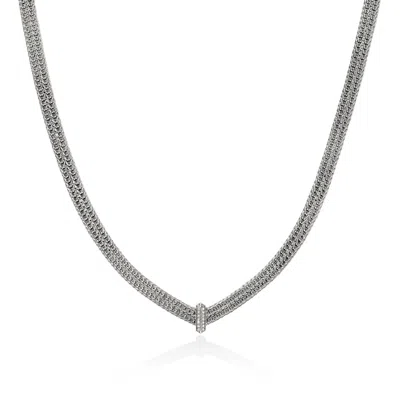 John Hardy Icon Link Necklace, Sterling Silver, Diamonds, 6mm
