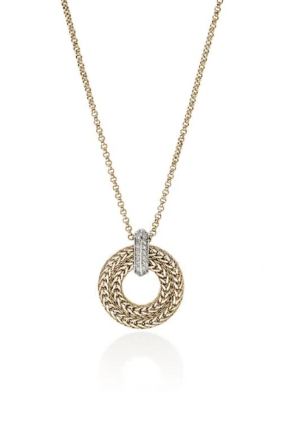 John Hardy 14k Yellow Gold Diamond Pendant Necklace