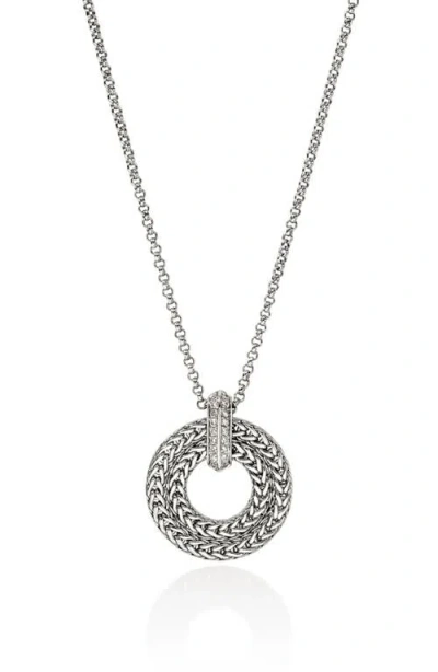 John Hardy Icon Link Pavé Diamond Pendant Necklace In Silver