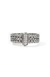John Hardy Icon Link Pavé Diamond Ring In Metallic
