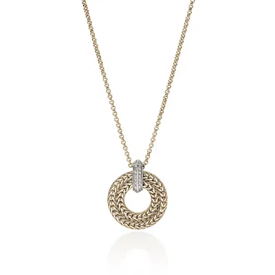 John Hardy Icon Link Pendant Necklace, Gold, Diamonds, 2mm