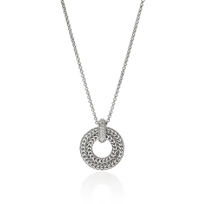 John Hardy Icon Link Pendant Necklace, Sterling Silver, Diamonds, 2mm In Metallic