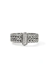 John Hardy Icon Link Pavé Diamond Ring In Metallic
