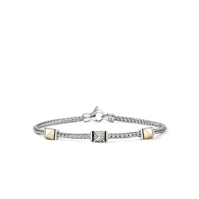 John Hardy Icon Stud Bracelet, Gold, Sterling Silver, Diamonds,  2.5mm