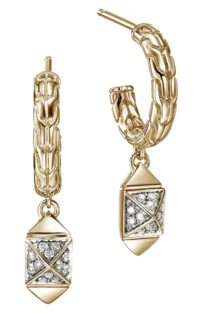 John Hardy Icon Stud Diamond Hoop Earrings In Gold