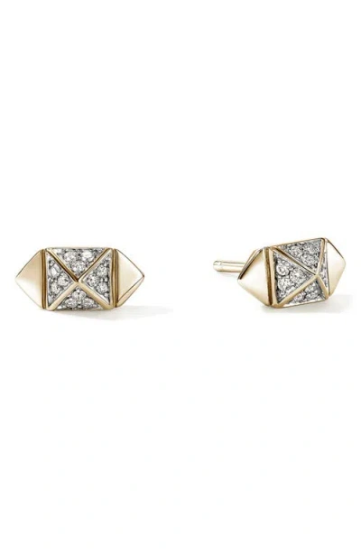 John Hardy Icon Stud Diamond Stud Earrings In Gold