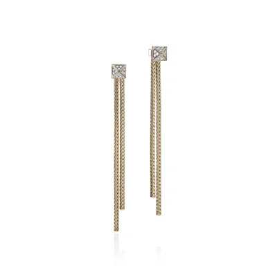 John Hardy Icon Stud Earrings, Gold, Diamonds