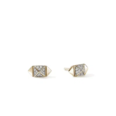 John Hardy Icon Stud Earrings, Gold, Diamonds, 5mm In Red