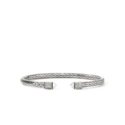 John Hardy Icon Stud Flex Cuff, Sterling Silver, Diamonds