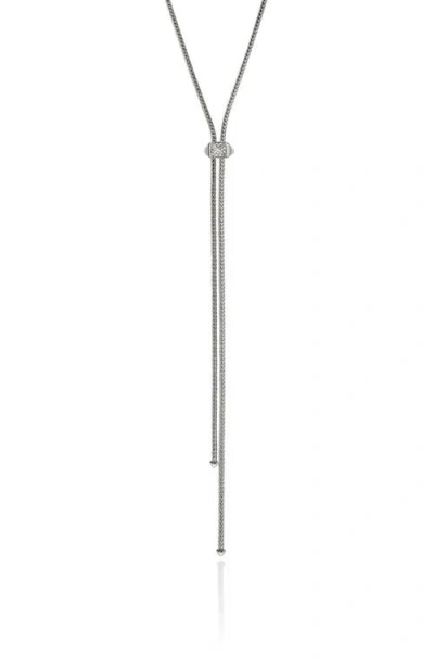 John Hardy Icon Stud Lariat Necklace, Sterling Silver, Diamonds