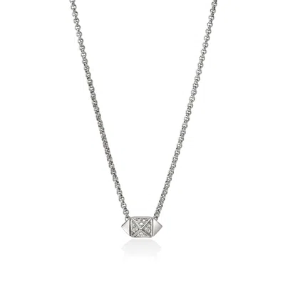 John Hardy Icon Stud Necklace, Sterling Silver, Diamonds, 1.5mm