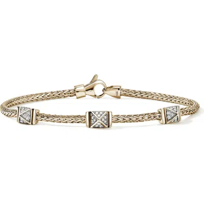 John Hardy Icon Stud Pavé Diamond Bracelet In Gold