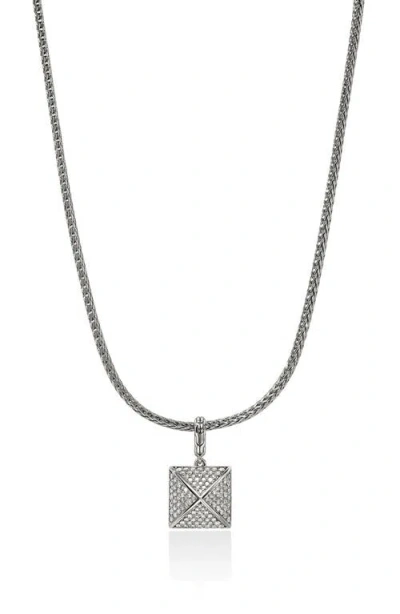 John Hardy Icon Stud Pendant Necklace, Sterling Silver, Diamonds