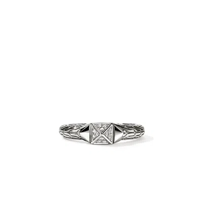 John Hardy Icon Stud Ring, Sterling Silver, Diamonds, 5mm