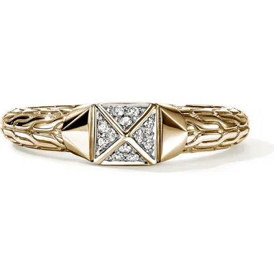 John Hardy Icon Stud Ring With Pavé Diamonds In Gold