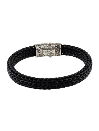 Pre-owned John Hardy Icon Woven Rubber Link Bracelet, 7" In Multi