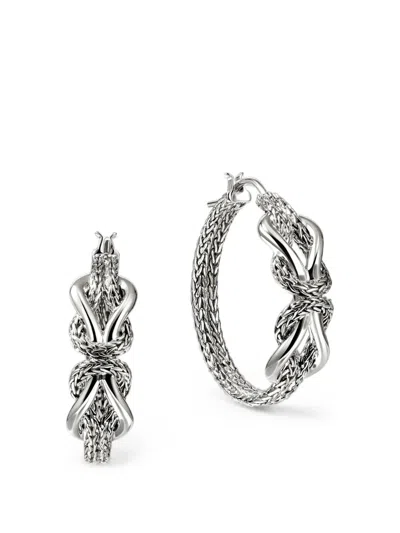 John Hardy Infinite Love Knot Hoop Earrings In Silver