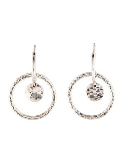 Pre-owned John Hardy Interlink Hammered Hoop Drop Earrings In Multi