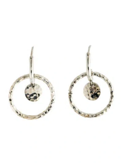 Pre-owned John Hardy Interlink Hammered Hoop Drop Earrings In Multicolor