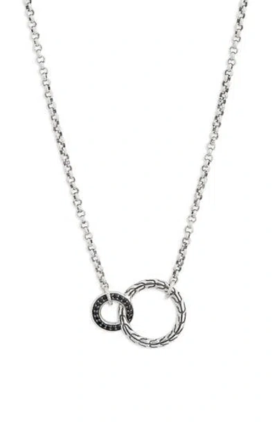 John Hardy Interlocking Pendant Chain Necklace In Black