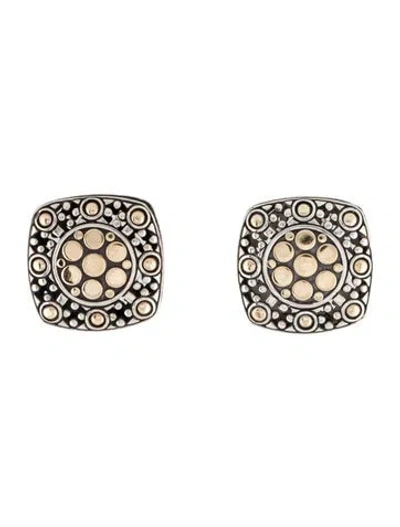 Pre-owned John Hardy Jaisalmer Dot Square Clip-on Earrings In Multi