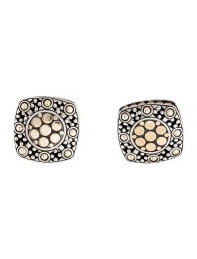 Pre-owned John Hardy Jaisalmer Dot Square Earclip Earrings In Multicolor