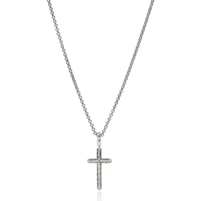 John Hardy Jh Essential Cross Pendant Necklace In Silver