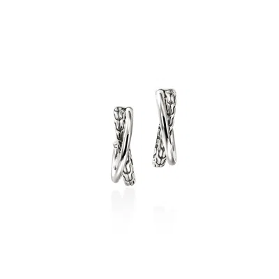 John Hardy Jh Essential Crossover Earring, 20.5mm In Sterling Silver