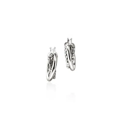 John Hardy Jh Essential Crossover Hoop Earring In Metallic