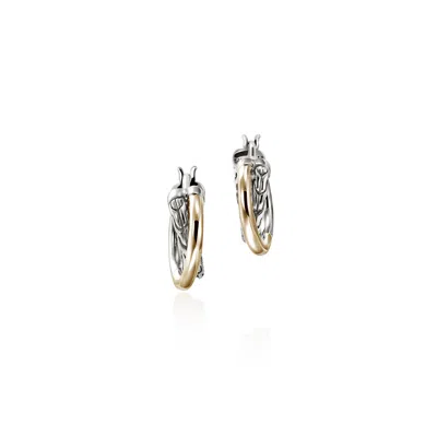 John Hardy Jh Essential Crossover Hoop Earring, 9.5mm In Sterling Silver