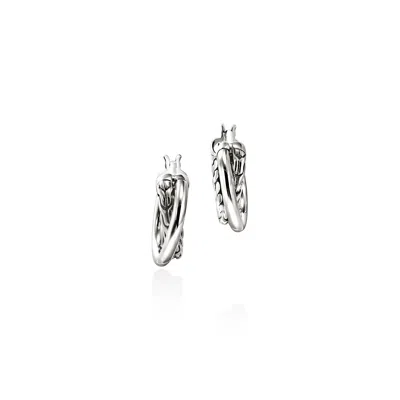 John Hardy Jh Essential Crossover Hoop Earring, 9.5mm In Sterling Silver