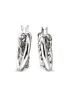 John Hardy Jh Essential Crossover Hoop Earrings In Silver