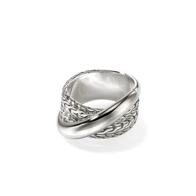 John Hardy Jh Essential Crossover Ring In Metallic