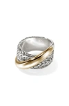 John Hardy 14k Yellow Gold & Sterling Silver Jh Essentials Crossover Ring In Silver/gold